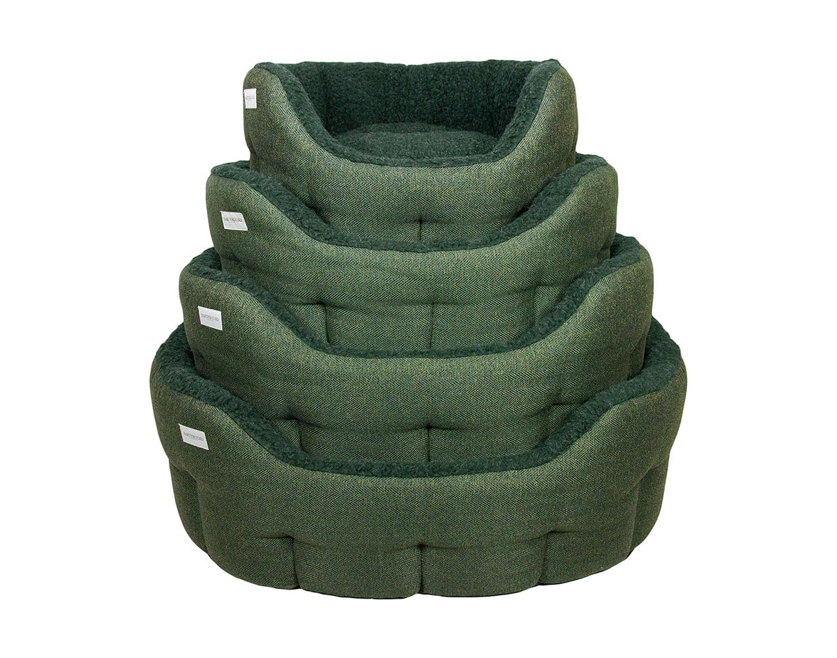 Paniers pour chien en tweed - Pine green - Earthbound