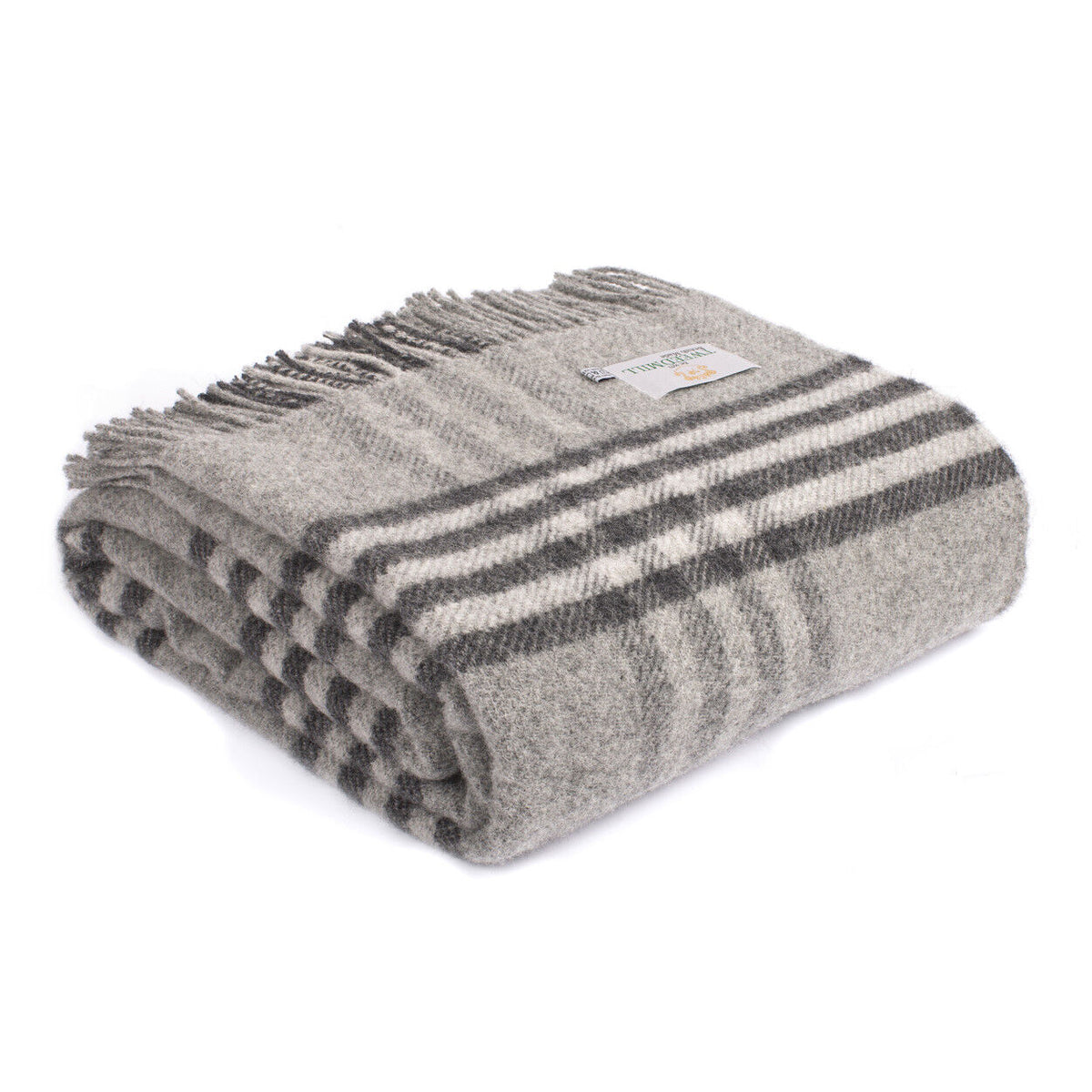 Plaid en laine vierge XXL Hex Charcoal Tweedmill