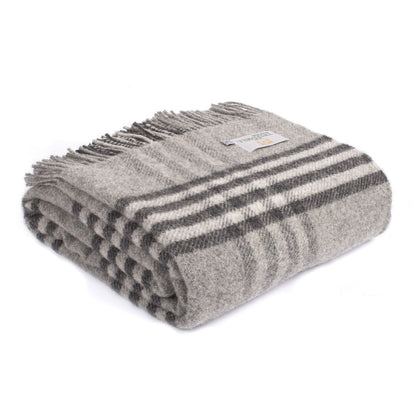 Plaid en laine vierge XXL Hex Charcoal Tweedmill