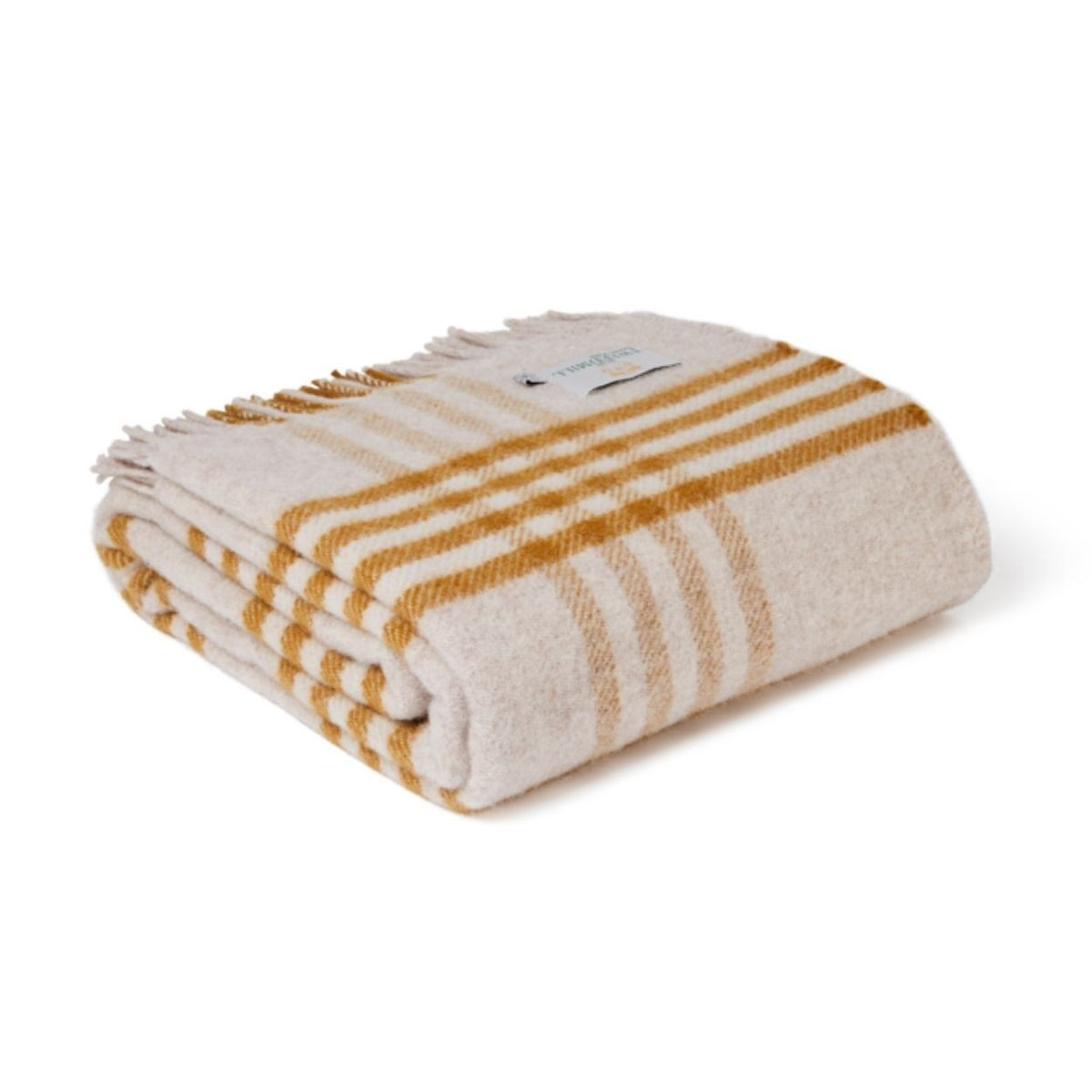 Plaid en laine vierge XXL Hex English mustard Tweedmill