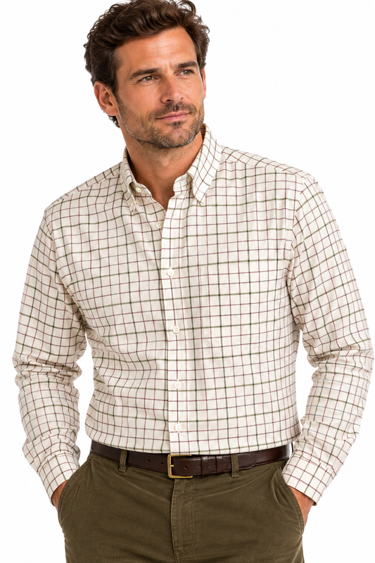 Chemise tattersall en coton Homme Mirfield - A2652B - Alan Paine