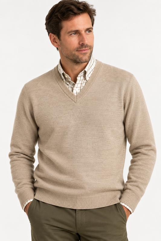 Pull en lambswool col V Homme - Colt - William Lockie