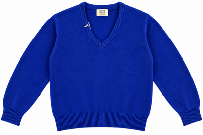 Pull en lambswool col V Homme - Dk cobalt - William Lockie