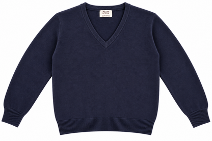 Pull en lambswool col V Homme - Navy - William Lockie
