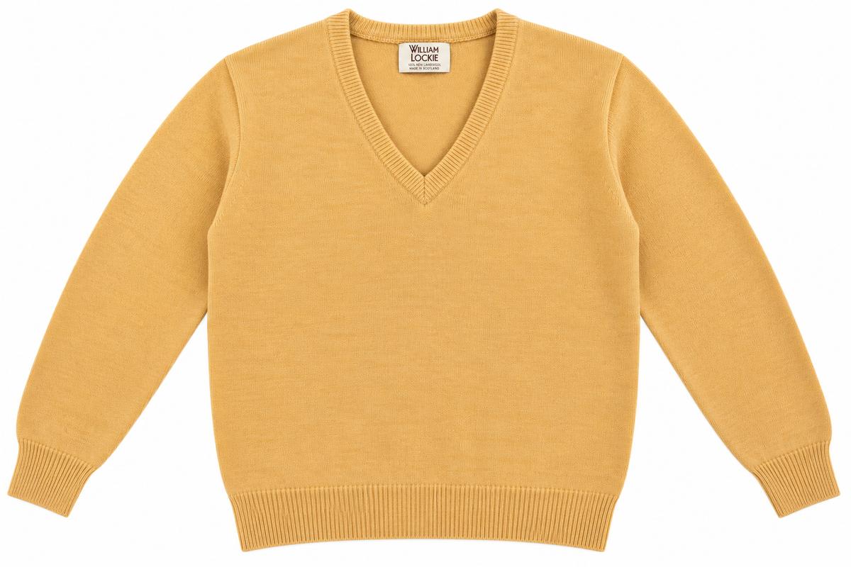 Pull en lambswool col V Homme - Harvest Gold - William Lockie
