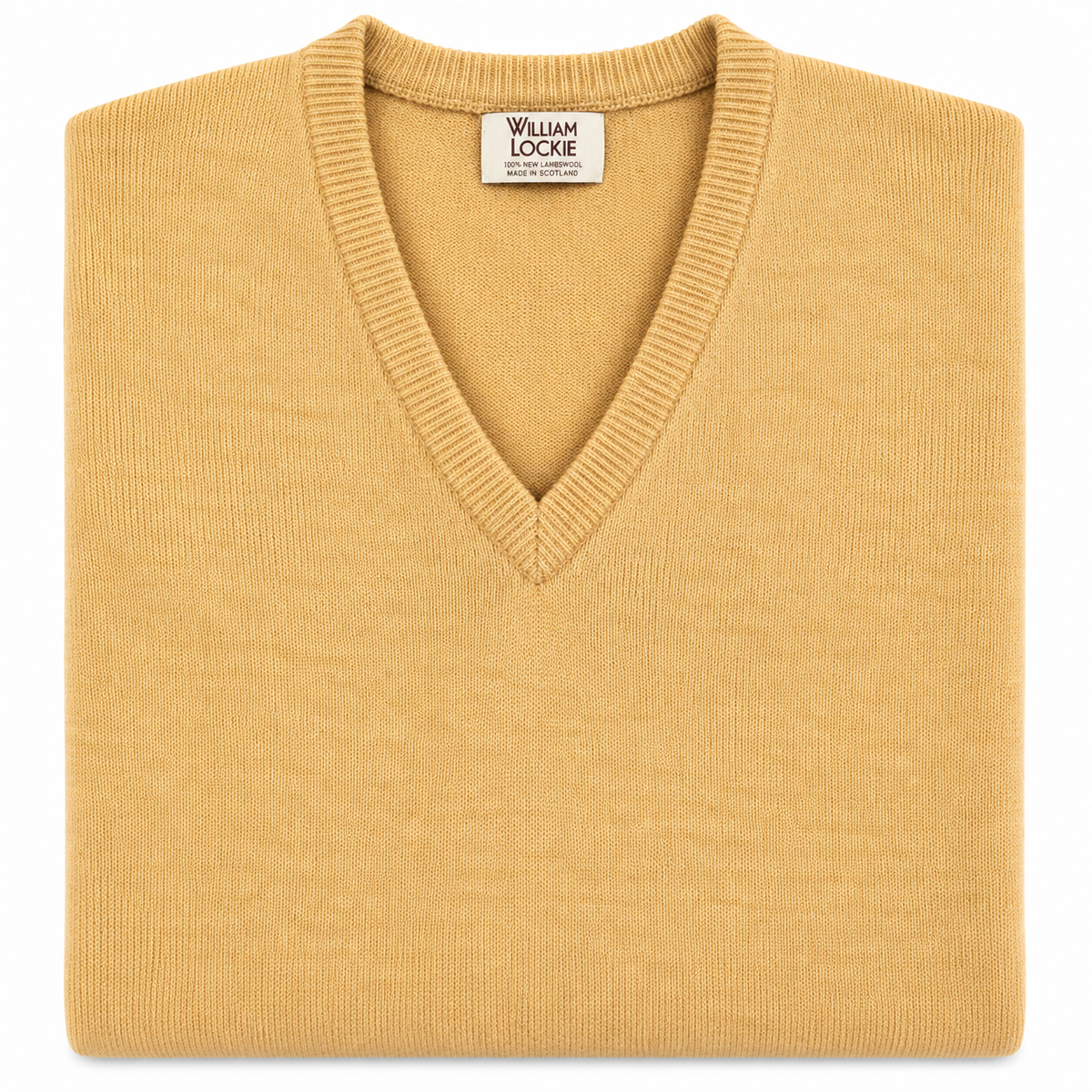 Pull en lambswool col V Homme - Harvest Gold - William Lockie