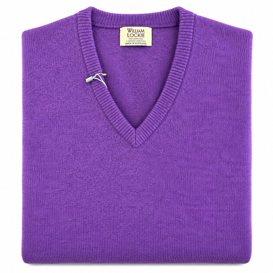 Pull en lambswool col V Homme - Regalia - William Lockie