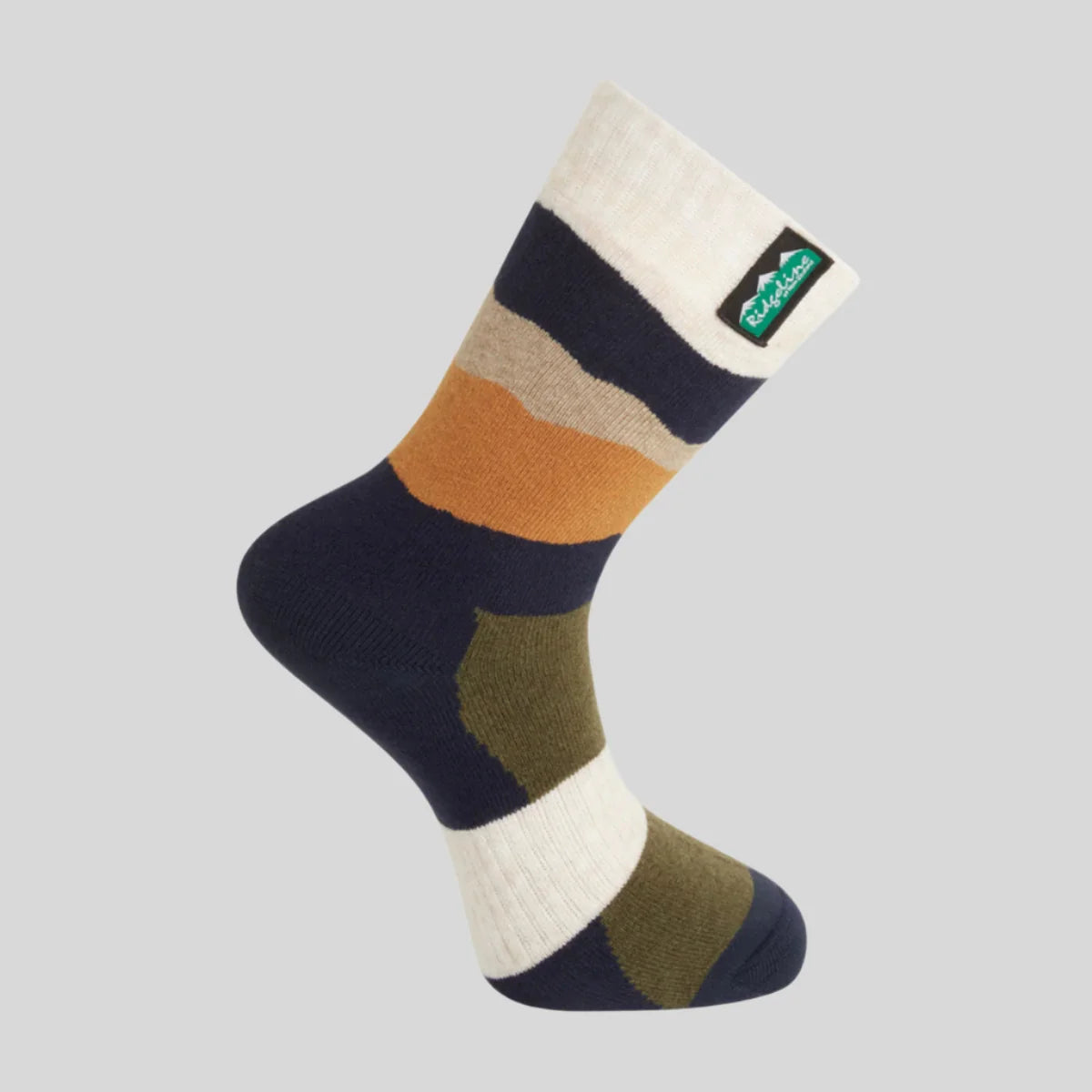 Chaussettes mi-mollet mixtes en laine mérinos Navy stripe Ridgeline of New Zealand