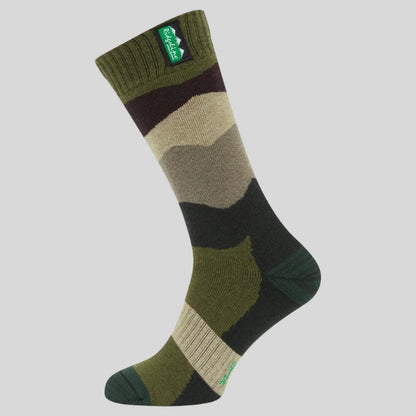Chaussettes mi-mollet mixtes en laine mérinos Olive stripe Ridgeline of New Zealand
