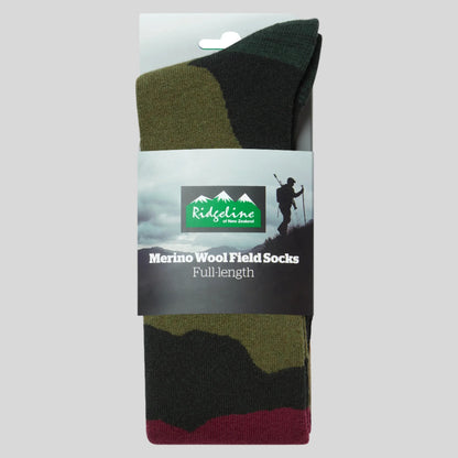 Chaussettes hautes mixtes en laine mérinos - Berry stripe - Ridgeline of New Zealand