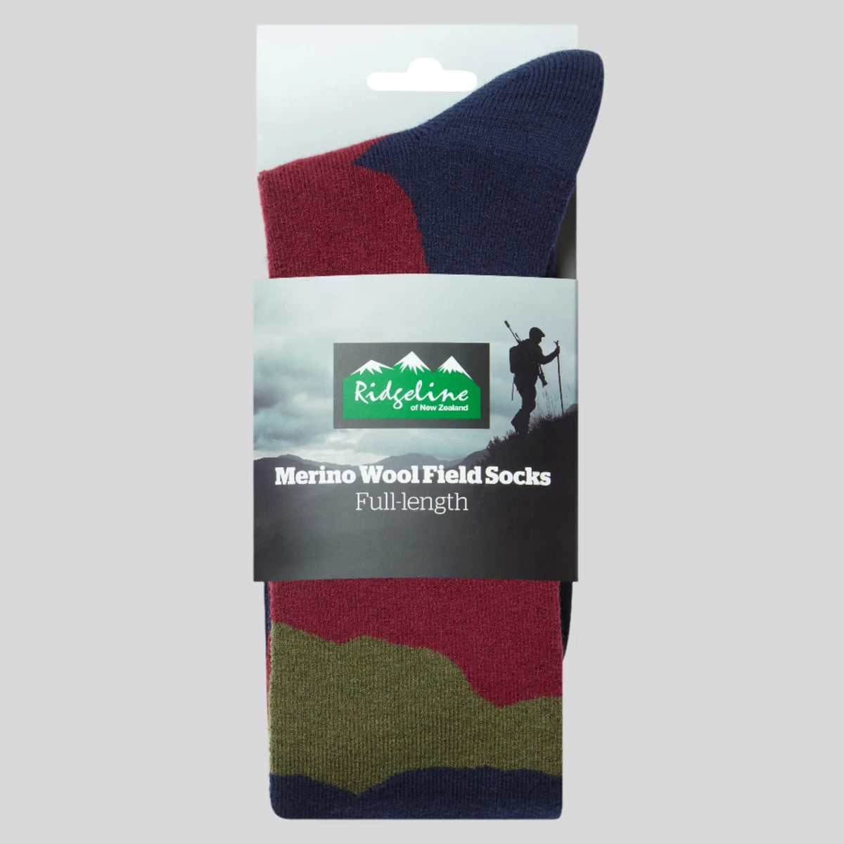 Chaussettes hautes mixtes en laine mérinos - Navy stripe - Ridgeline of New Zealand