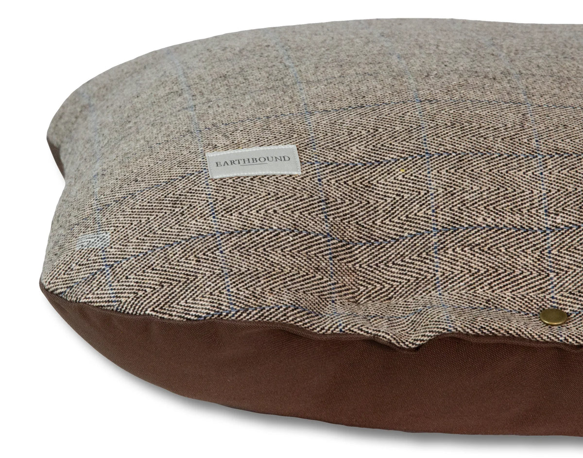 Hundekissen aus Tweed in Kieferngrün
