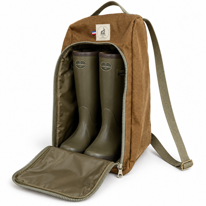 Brown Linen Boot Bag