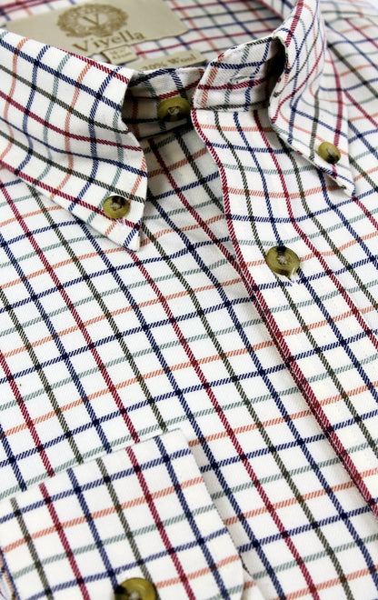 Chemise coton laine tattersall moyen Homme - Plum - Viyella