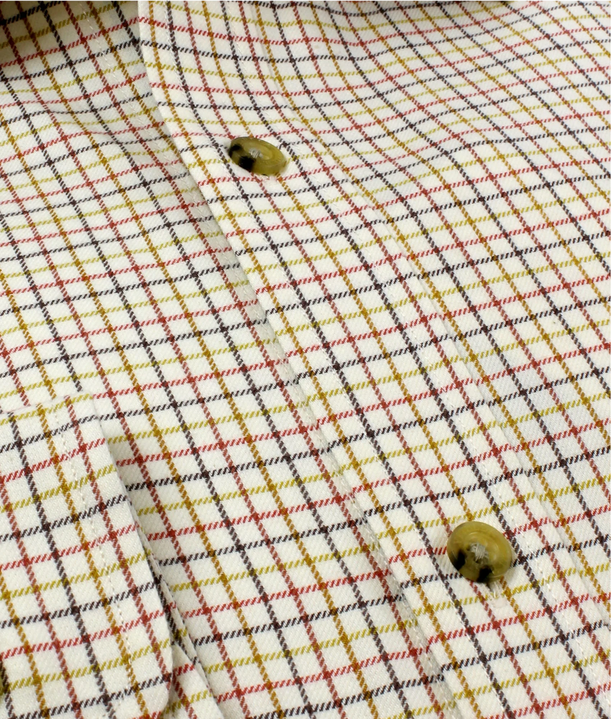 Chemise coton laine tattersall mini check Homme - Whisky - Viyella