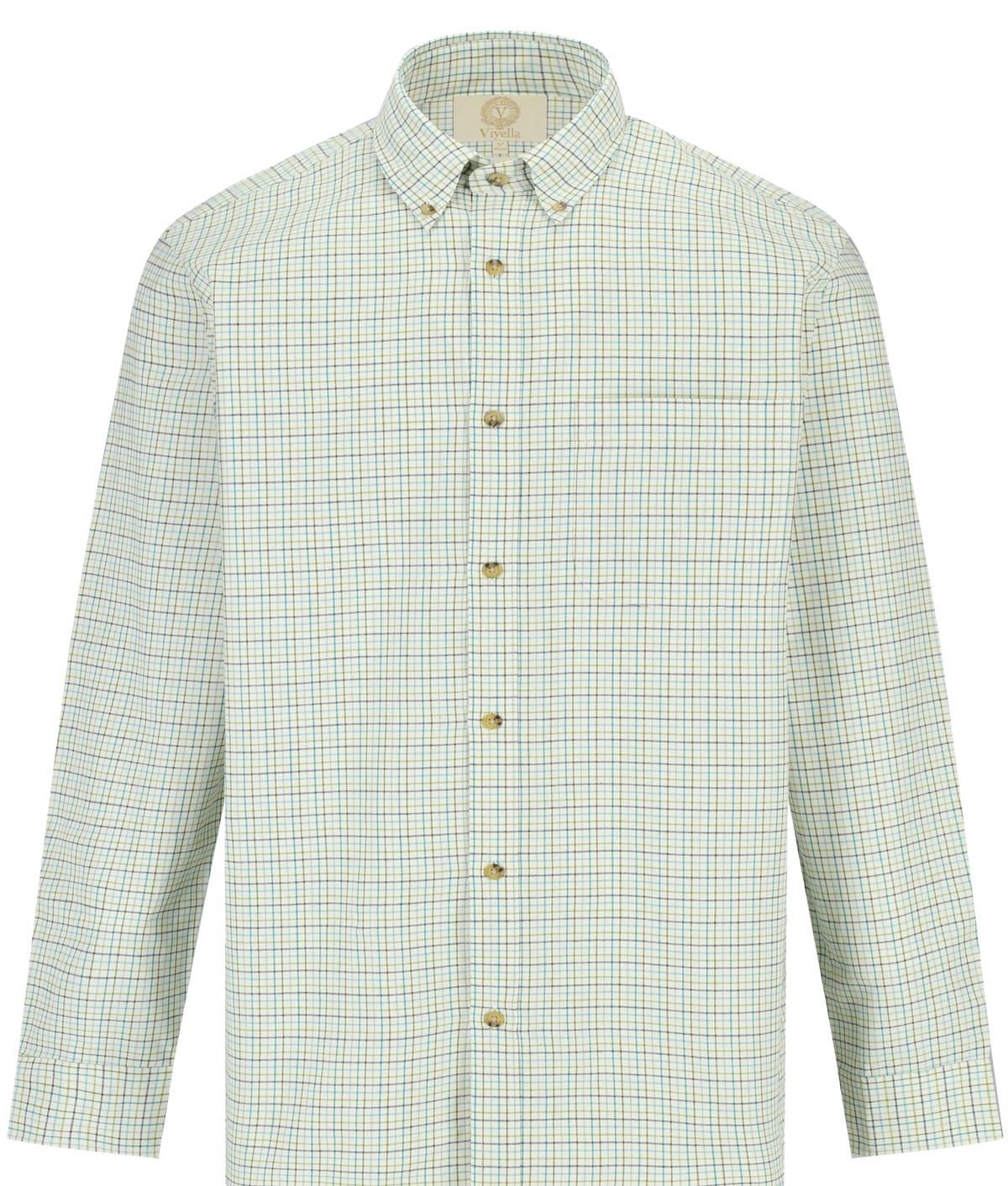 Chemise coton laine tattersall mini Homme - Spruce - Viyella