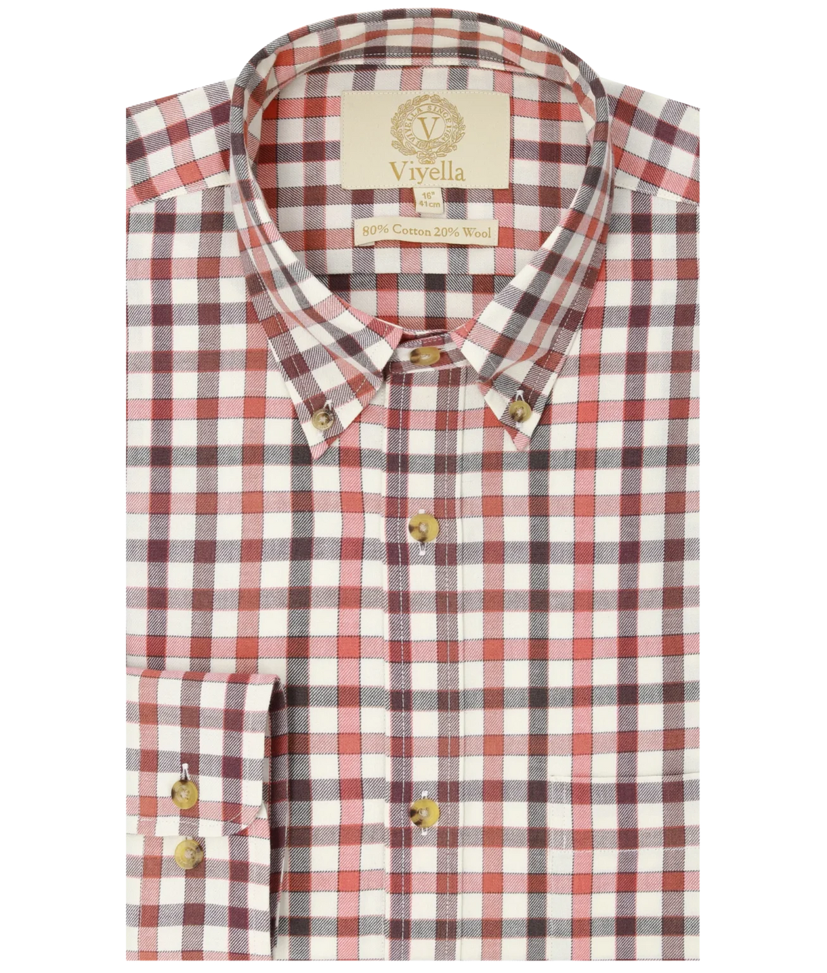 Chemise coton laine club check Homme Mr Fox Viyella