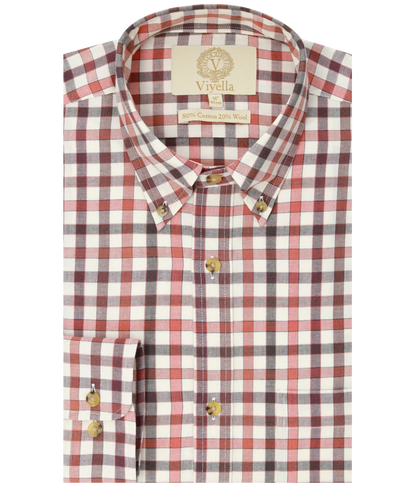 Chemise coton laine club check Homme Mr Fox Viyella