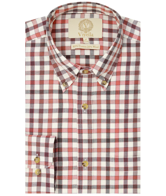 Chemise coton laine club check Homme Mr Fox Viyella