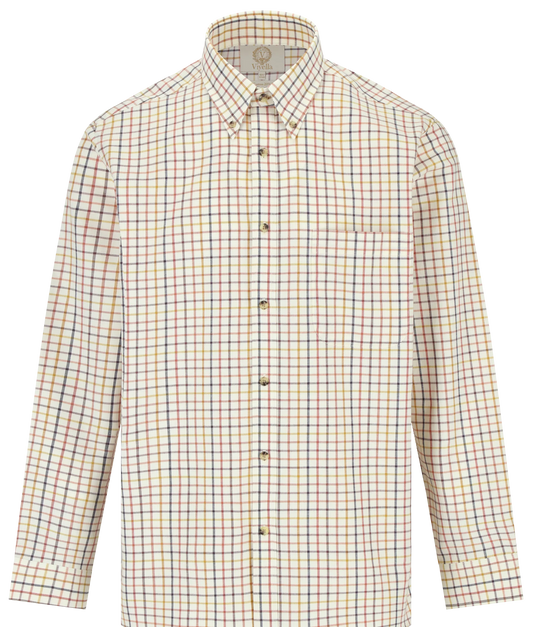 Chemise coton laine tattersall Homme - Colonel Mustard - Viyella