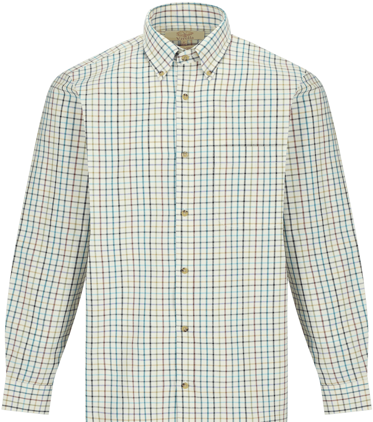 Chemise coton laine tattersall classic Homme - Reverend green - Viyella