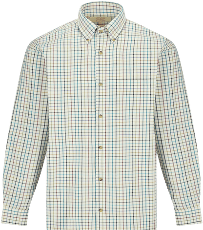 Chemise coton laine tattersall classic Homme - Reverend green - Viyella