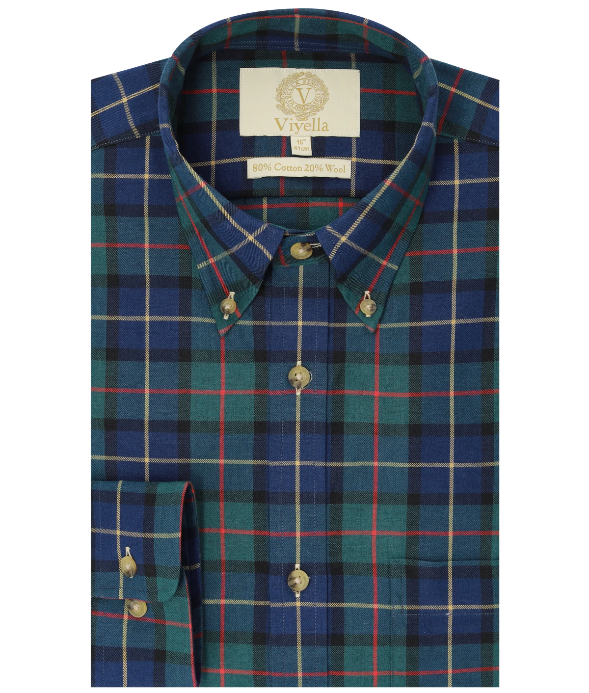 Chemise coton laine club check Homme Viyella