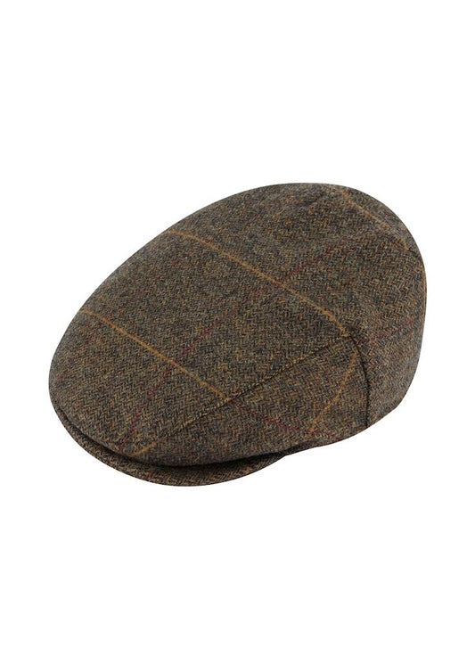 Casquette plate en tweed compton teak alan paine