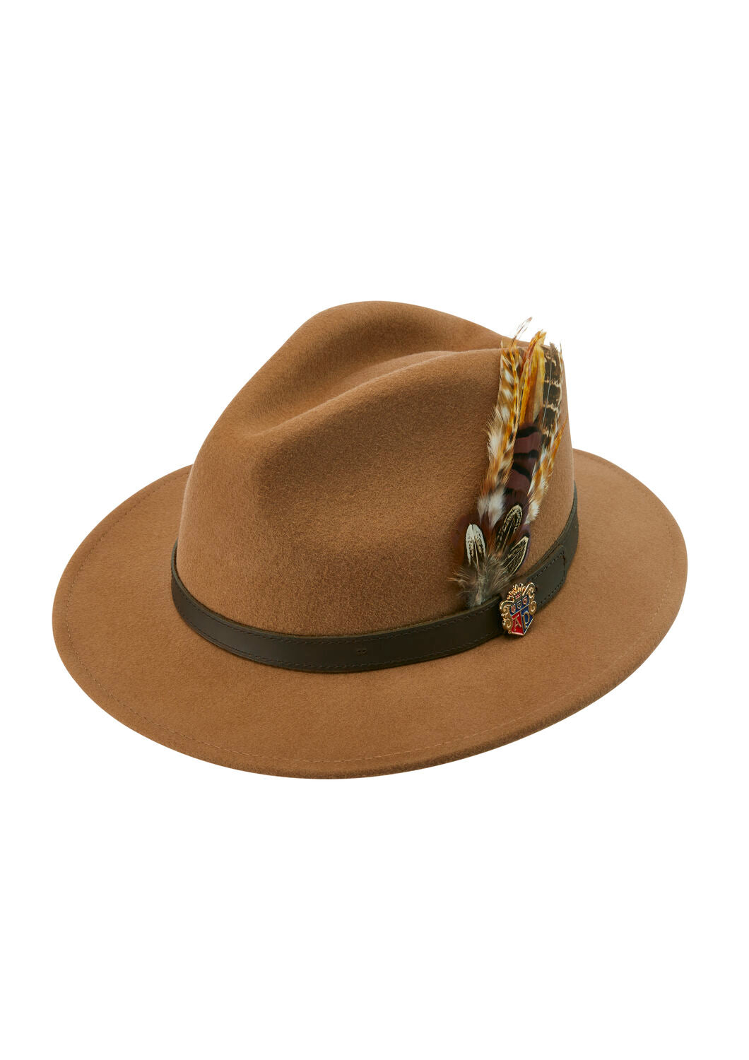 Chapeau unisexe Surrey en feutre de laine  camel Alan Paine