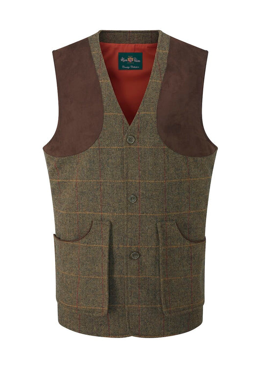 gilet de chasse en tweed alan paine compton teak