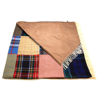 Patchwork tweed and tartan throw