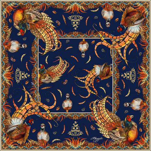 Carré Heads or Tails navy medium