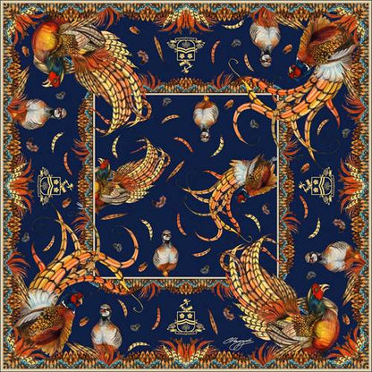 Carré Heads or Tails navy medium