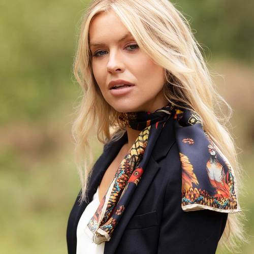 Foulard étroit Heads or Tails navy
