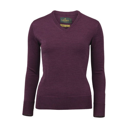Pull merino femme col V Carnaby olive