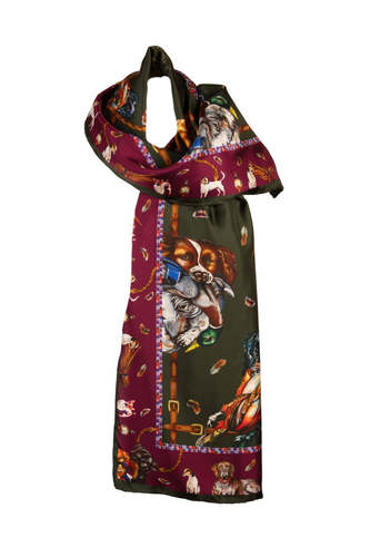 Foulard classic its a dog life hunter green oxblood