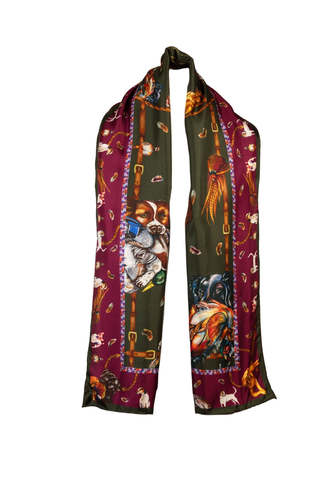 Foulard classic its a dog life hunter green oxblood