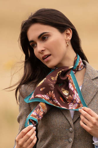 Foulard étroit grouse misconduct chocolat teal