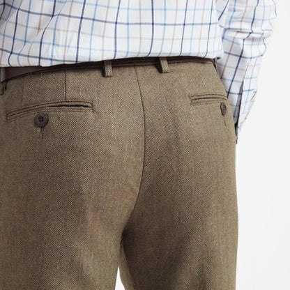 Pantalon Ross tweed chevrons loden green