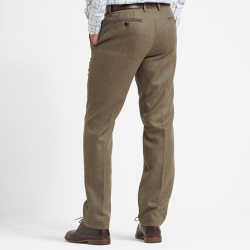 Pantalon Ross tweed chevrons loden green