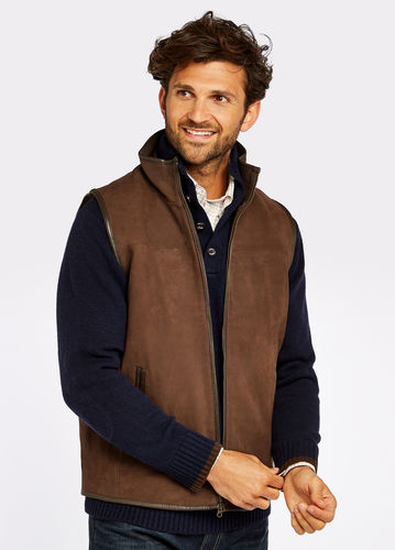 Gilet en cuir Dunhill walnut