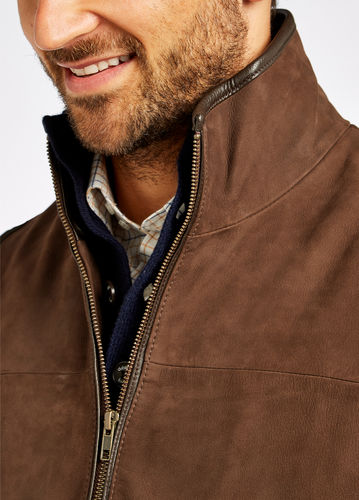 Gilet en cuir Dunhill walnut