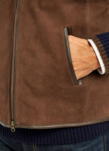 Gilet en cuir Dunhill walnut