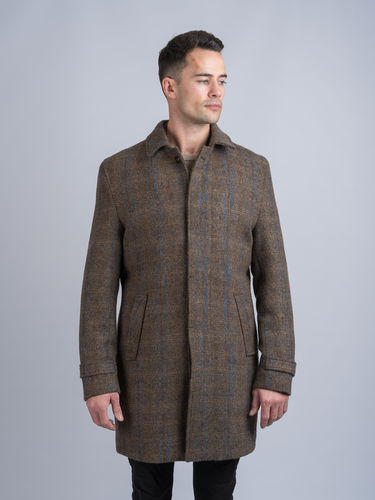 Manteau 3/4 tweed horse brown