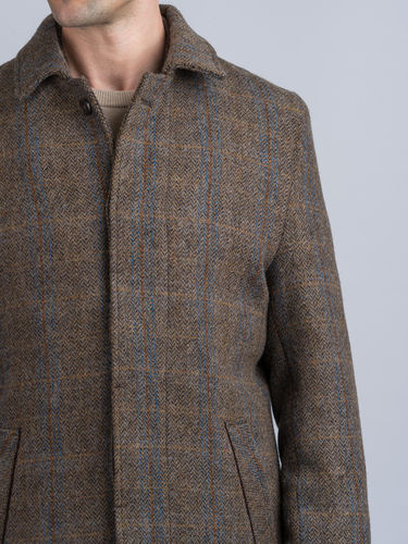 Manteau 3/4 tweed horse brown