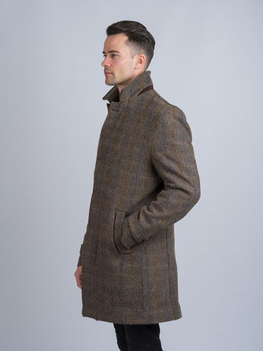 Manteau 3/4 tweed horse brown
