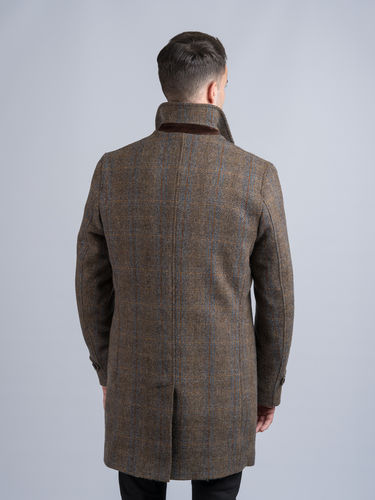 Manteau 3/4 tweed horse brown