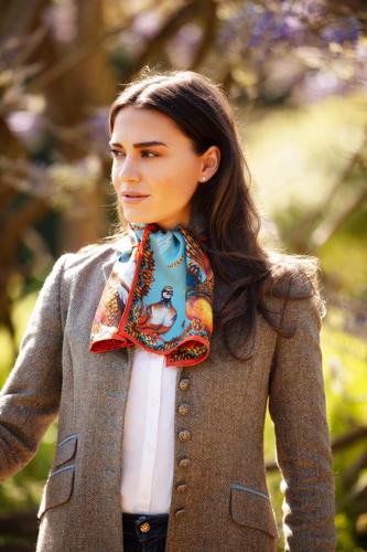 Foulard étroit Heads or Tails Duck egg blue