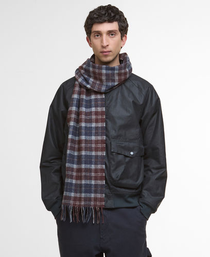 Echarpe lambswool midnight oak tartan