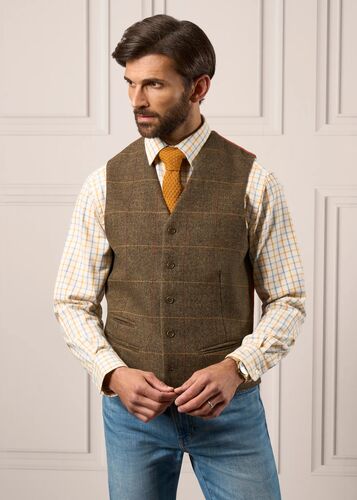 Gilet Compton dos satin teak
